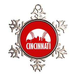 Cincinnati Baseball Skyline Metallic Star Ornament