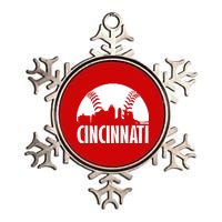 Cincinnati Baseball Skyline Metallic Star Ornament