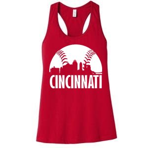 Cincinnati Baseball Skyline Women's Racerback Tank