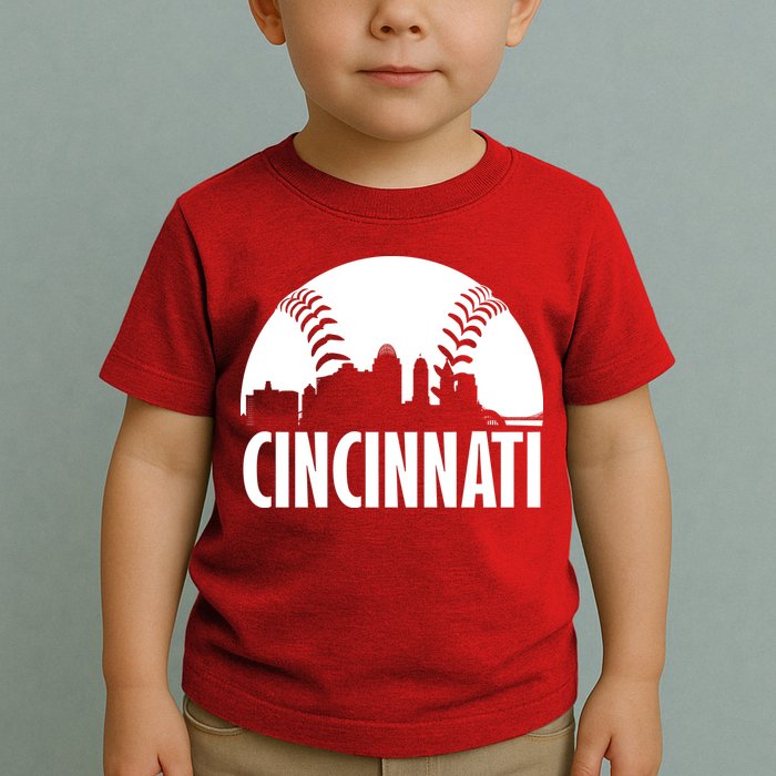 Cincinnati Baseball Skyline Toddler T-Shirt