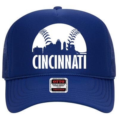 Cincinnati Baseball Skyline High Crown Mesh Back Trucker Hat