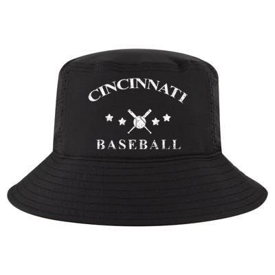 Cincinnati Vintage Baseball Throwback Retro Cool Comfort Performance Bucket Hat