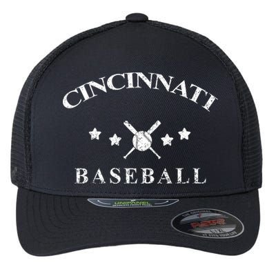 Cincinnati Vintage Baseball Throwback Retro Flexfit Unipanel Trucker Cap