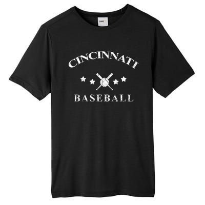 Cincinnati Vintage Baseball Throwback Retro Tall Fusion ChromaSoft Performance T-Shirt