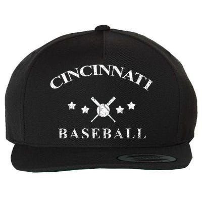 Cincinnati Vintage Baseball Throwback Retro Wool Snapback Cap