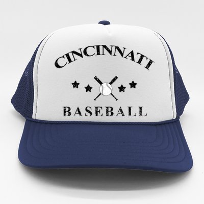 Cincinnati Vintage Baseball Throwback Retro Trucker Hat