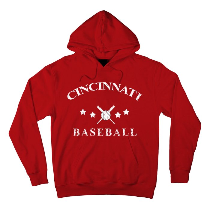 Cincinnati Vintage Baseball Throwback Retro Hoodie