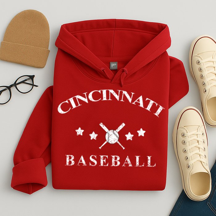 Cincinnati Vintage Baseball Throwback Retro Hoodie