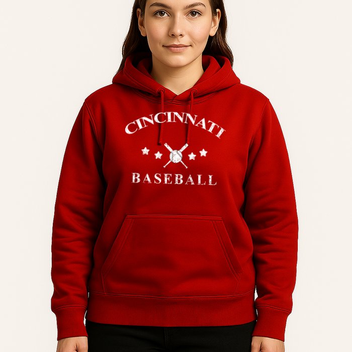 Cincinnati Vintage Baseball Throwback Retro Hoodie