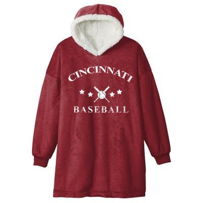 Cincinnati Vintage Baseball Throwback Retro Hooded Wearable Blanket