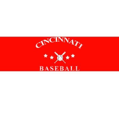 Cincinnati Vintage Baseball Throwback Retro Bumper Sticker