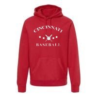 Cincinnati Vintage Baseball Throwback Retro Premium Hoodie