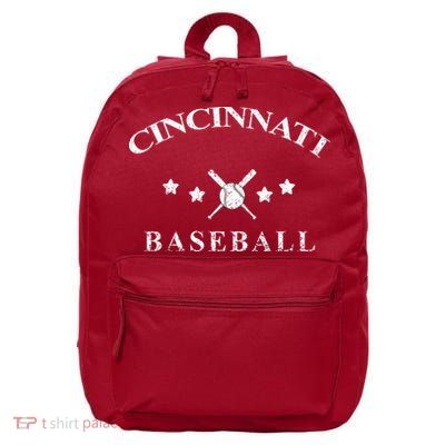 Cincinnati Vintage Baseball Throwback Retro 16 in Basic Backpack