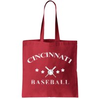 Cincinnati Vintage Baseball Throwback Retro Tote Bag