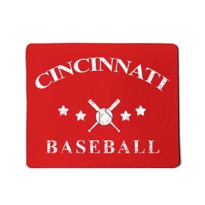 Cincinnati Vintage Baseball Throwback Retro Mousepad