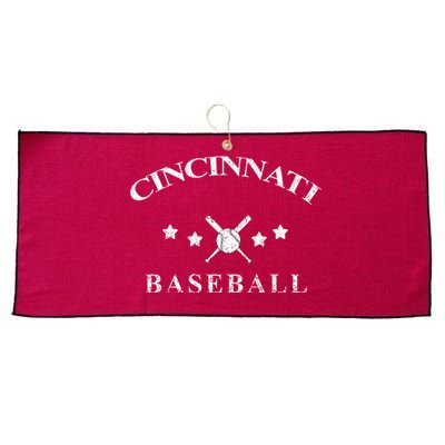 Cincinnati Vintage Baseball Throwback Retro Large Microfiber Waffle Golf Towel