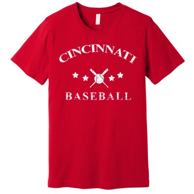 Cincinnati Vintage Baseball Throwback Retro Premium T-Shirt