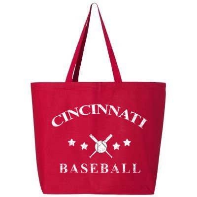 Cincinnati Vintage Baseball Throwback Retro 25L Jumbo Tote