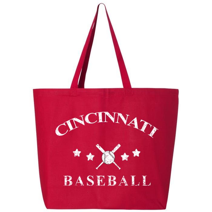 Cincinnati Vintage Baseball Throwback Retro 25L Jumbo Tote