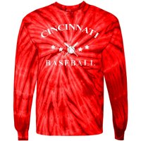 Cincinnati Vintage Baseball Throwback Retro Tie-Dye Long Sleeve Shirt