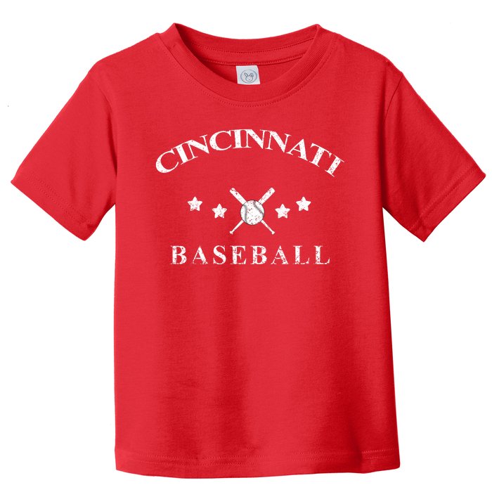 Cincinnati Vintage Baseball Throwback Retro Toddler T-Shirt