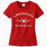Cincinnati Vintage Baseball Throwback Retro Womens T-Shirt
