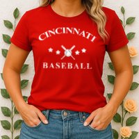 Cincinnati Vintage Baseball Throwback Retro Womens T-Shirt
