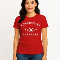 Cincinnati Vintage Baseball Throwback Retro Womens T-Shirt