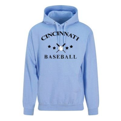 Cincinnati Vintage Baseball Throwback Retro Unisex Surf Hoodie