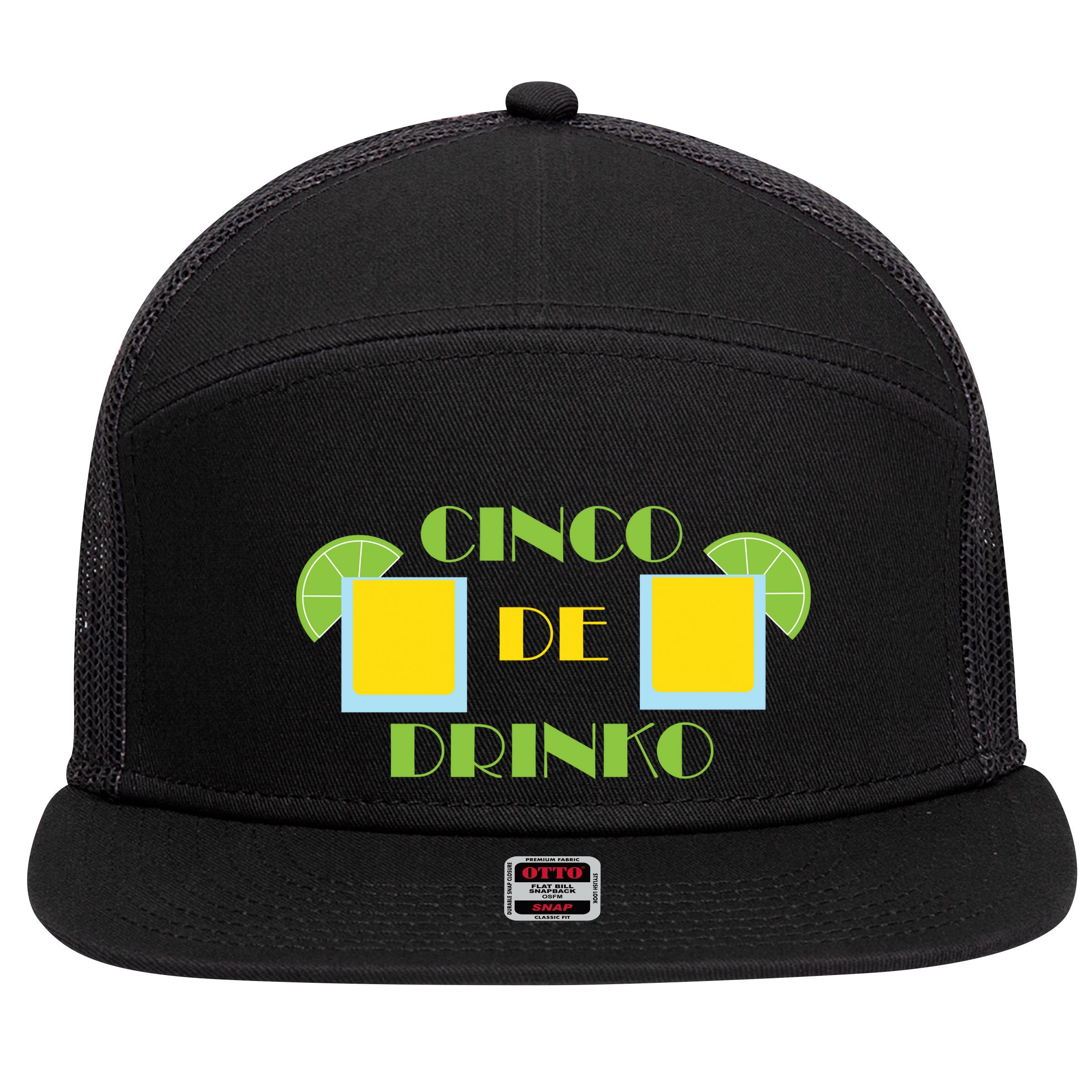 Cinco De Drinko 7 Panel Mesh Trucker Snapback Hat