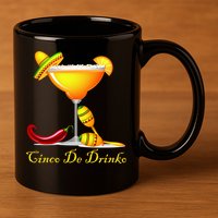 Cinco De Drinko Margarita Mayo Funny Day of the Dead 11oz C Handle Ceramic Mug