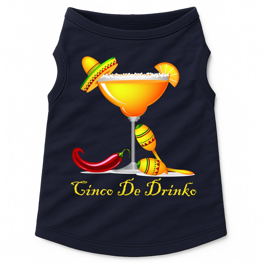 Cinco De Drinko Margarita Mayo Funny Day of the Dead Doggie Tank