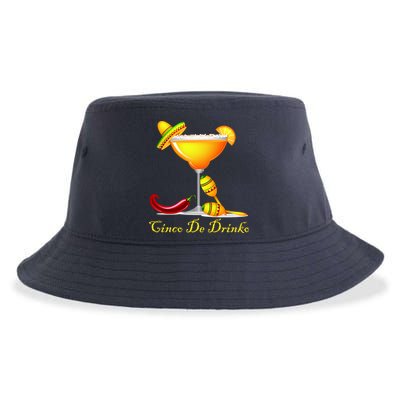 Cinco De Drinko Margarita Mayo Funny Day of the Dead Sustainable Bucket Hat