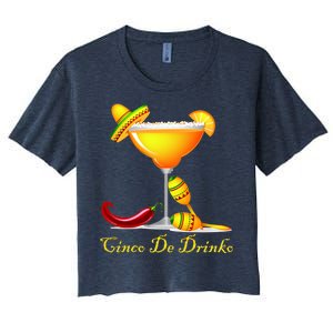 Cinco De Drinko Margarita Mayo Funny Day of the Dead Women's Crop Top Tee