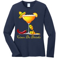 Cinco De Drinko Margarita Mayo Funny Day of the Dead Ladies Long Sleeve Shirt