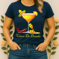 Cinco De Drinko Margarita Mayo Funny Day of the Dead Womens T-Shirt