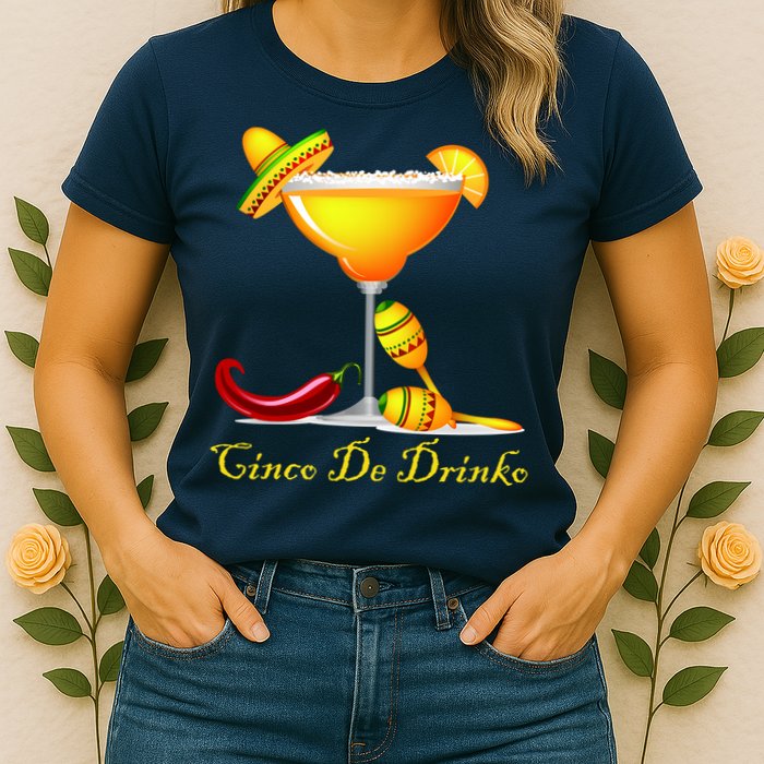 Cinco De Drinko Margarita Mayo Funny Day of the Dead Womens T-Shirt