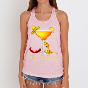 Cinco De Drinko Margarita Mayo Funny Day of the Dead Women's Knotted Racerback Tank