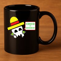 Cinco De Drinko Skull Cinco De Mayo 11oz C Handle Ceramic Mug