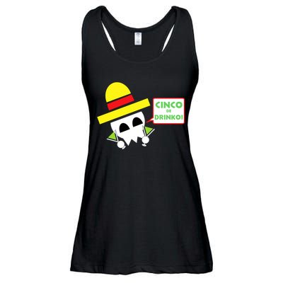 Cinco De Drinko Skull Cinco De Mayo Ladies Essential Flowy Tank
