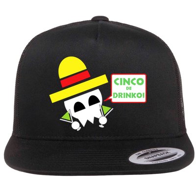 Cinco De Drinko Skull Cinco De Mayo Flatbill Hat