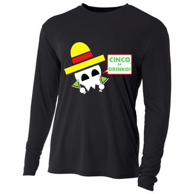 Cinco De Drinko Skull Cinco De Mayo Cooling Performance Long Sleeve Crew