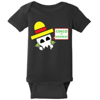 Cinco De Drinko Skull Cinco De Mayo Baby Bodysuit