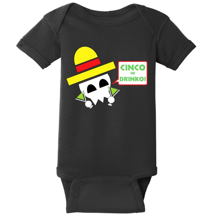 Cinco De Drinko Skull Cinco De Mayo Baby Bodysuit