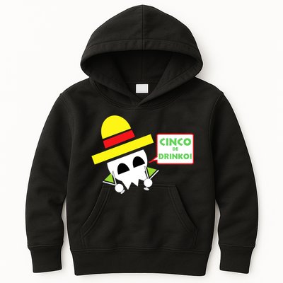 Cinco De Drinko Skull Cinco De Mayo Kids Hoodie