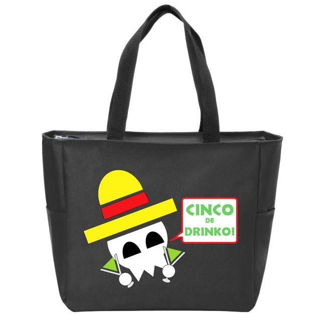 Cinco De Drinko Skull Cinco De Mayo Zip Tote Bag