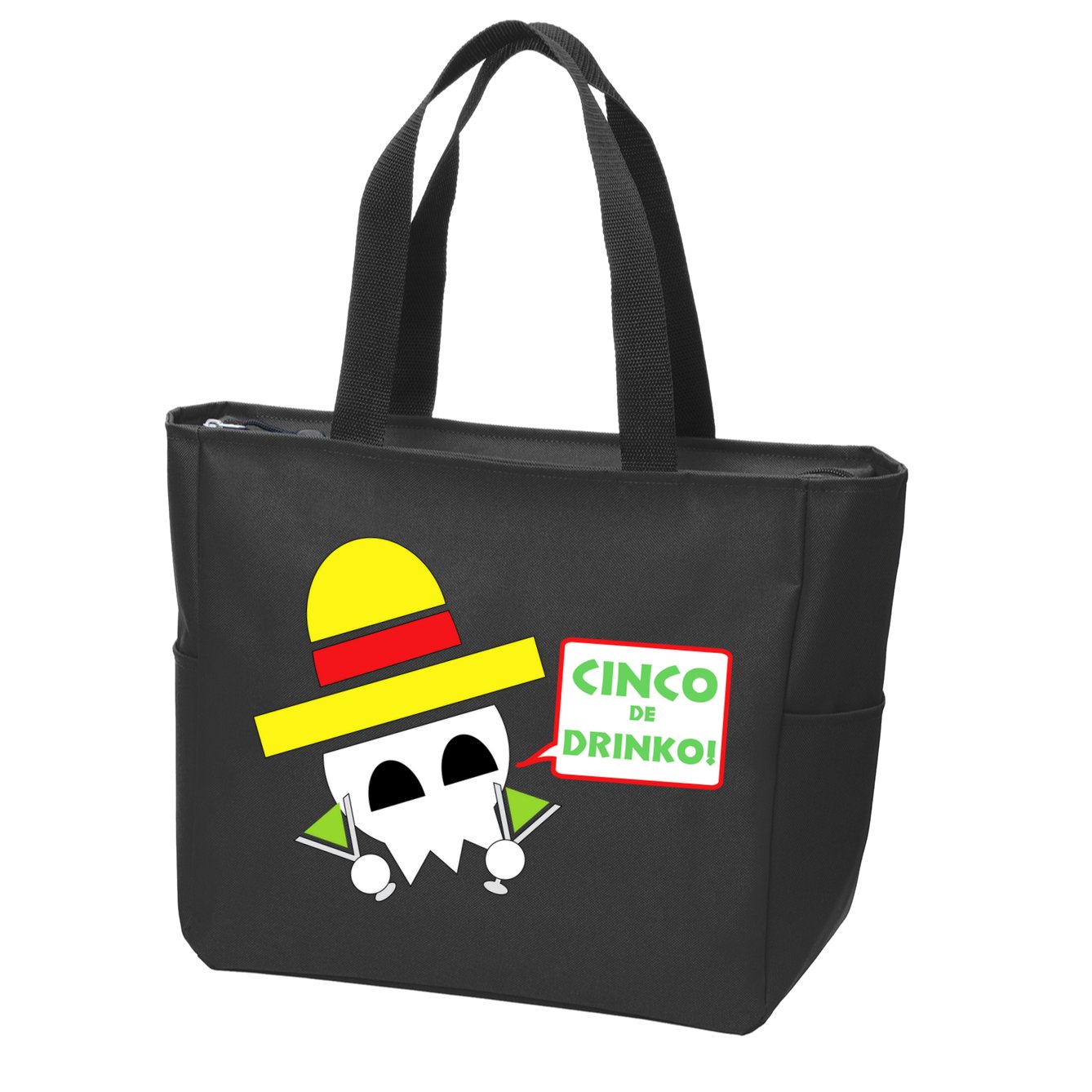 Cinco De Drinko Skull Cinco De Mayo Zip Tote Bag
