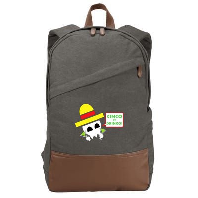 Cinco De Drinko Skull Cinco De Mayo Cotton Canvas Backpack