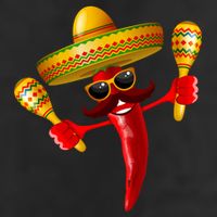 Cinco De Mayo Chili Pepper Dancing Moustache Mexican 7 Panel Mesh Trucker Snapback Hat
