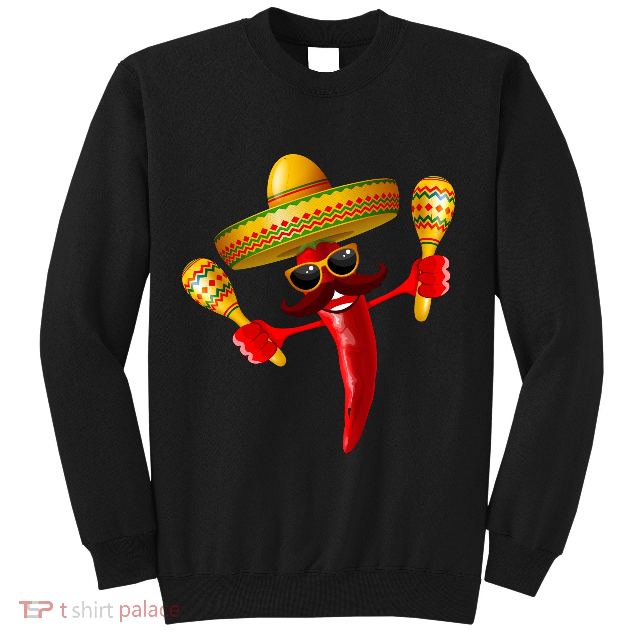 Cinco De Mayo Chili Pepper Dancing Moustache Mexican Sweatshirt